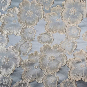 A-Line Evening Dress Floral High Split Formal Gown Jacquard Wedding Guest Floor Length Long Sleeve V Neck Belt / Sash Satin with Slits