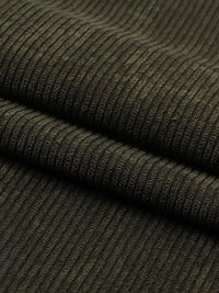 Army Green Men's Party Corduroy Solid Regular Double Breasted Six-buttons Suits