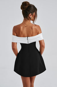 A Line/Princess Party Dresses Colorblock Cocktail Dress Short/Mini Off The Shoulder Sleeveless With Bow Homecoming