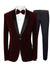Green Blue Burgundy Men's Velvet Regular Single Breasted One-Button Party Suits Jacket