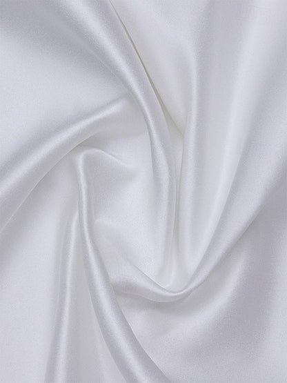 Ball Gown Little White Dresses For Formal/Wedding Dresses Jewel Neck Long Sleeves Tea Length Satin Cocktail Dresses With Pleats