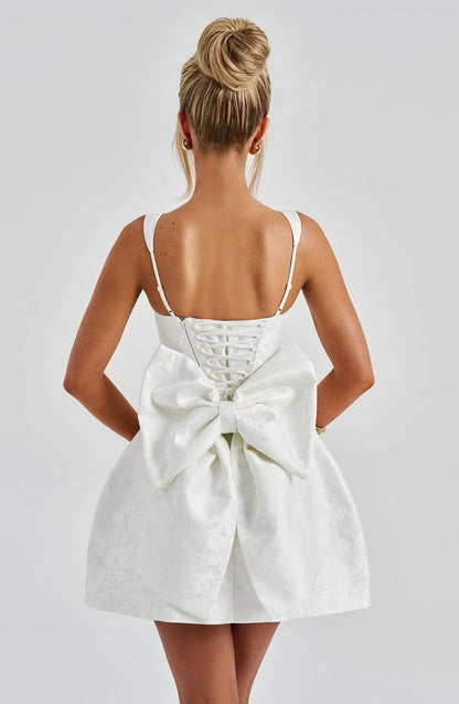 A Line/Princess Christmas Party Dresses Short/Mini Spaghetti Straps Sleeveless With Detachable Bow Cocktail