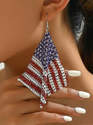 United States 250th Anniversary Women's Patriotic American Flag Earrings for 4th of July and National Holidays