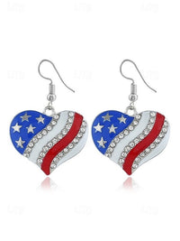 United States 250th Anniversary Women's Patriotic American Flag Earrings for 4th of July and National Holidays