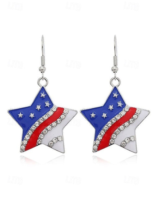 United States 250th Anniversary Women's Patriotic American Flag Earrings for 4th of July and National Holidays