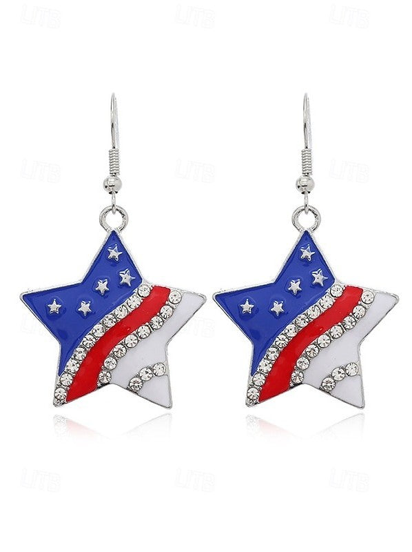 United States 250th Anniversary Women's Patriotic American Flag Earrings for 4th of July and National Holidays