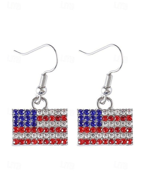 United States 250th Anniversary Women's Patriotic American Flag Earrings for 4th of July and National Holidays