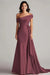 Trumpet/Mermaid Satin Off-the-Shoulder Sleeveless Floor-Length Evening Dress With Pleats