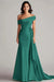Trumpet/Mermaid Satin Off-the-Shoulder Sleeveless Floor-Length Evening Dress With Pleats