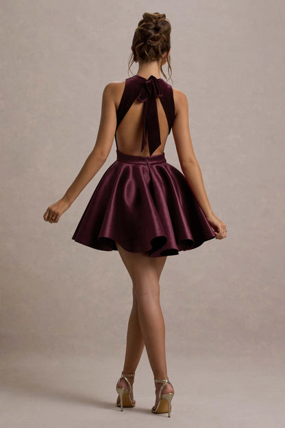 A Line/Princess Christmas Party Dresses Velvet Cocktail Short/Mini Spaghetti Straps Sleeveless Homecoming Pleated