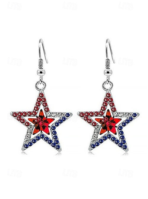 United States 250th Anniversary Women's Patriotic American Flag Earrings for 4th of July and National Holidays
