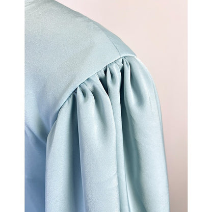 A-Line Evening Gown High Split Dress Formal Wedding Guest Floor Length Long Sleeve V Neck Belt / Sash Satin with Pleats Slit