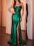 Mermaid Evening Dresses Satin Strapless Floor-Length Formal Satin Dress With Corset Ruched