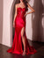 Mermaid Evening Dresses Satin Strapless Floor-Length Formal Satin Dress With Corset Ruched