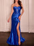 Mermaid Evening Dresses Satin Strapless Floor-Length Formal Satin Dress With Corset Ruched