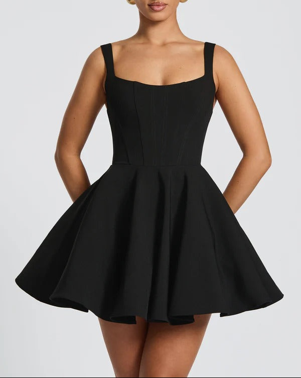 A Line/Princess Christmas Party Dresses Cocktail Short/Mini Spaghetti Straps Sleeveless With Detachable Bow Homecoming