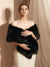 Wihte Faux Fur Wraps Shawls Women‘s Wrap Elegant Sleeveless Wedding Guest Wraps With Pure Color