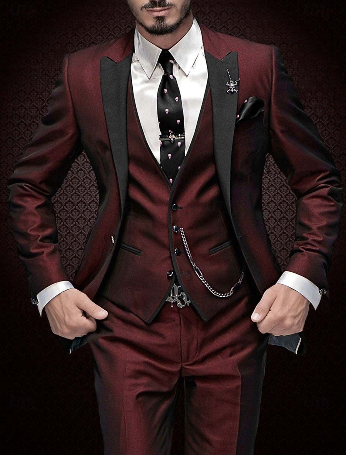 Men's Wedding Party Suits Peak Business Solid Colored Plus Size 3 Piece Single Breasted One-button
