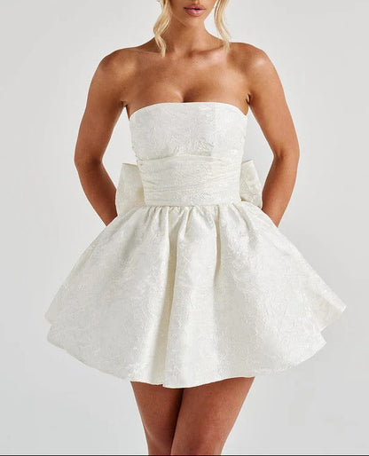 A Line/Princess Christmas Party Dresses Homecoming Short/Mini Off Shoulder Sleeveless With Detachable Bow Cocktail