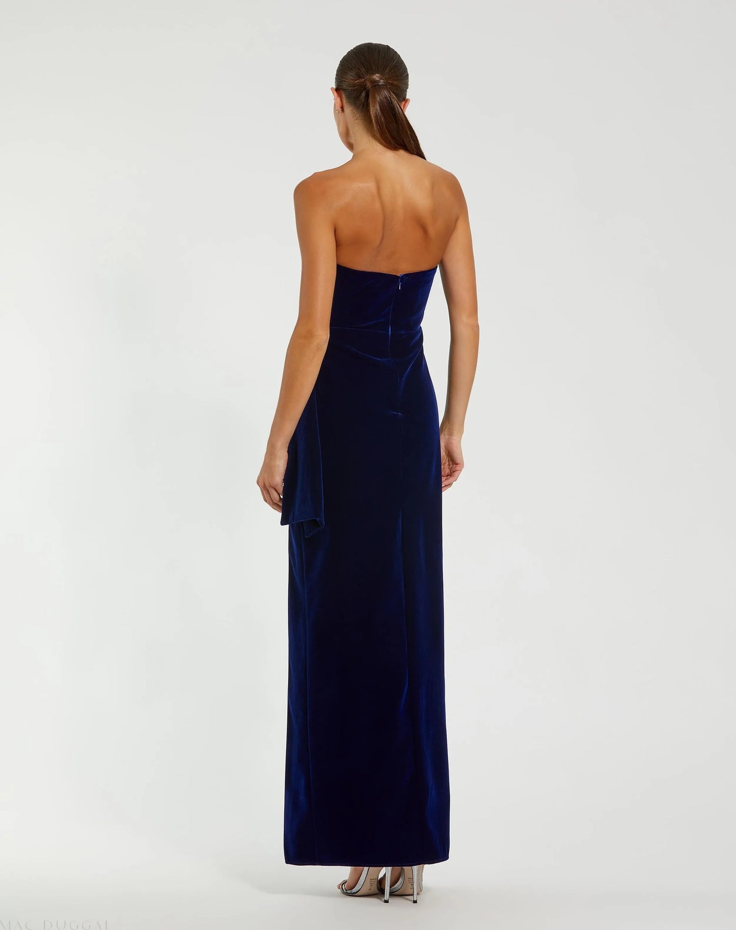Sheath Velvet  Evening Gown Floor Length Off Shoulder Sleevesless With Back Zipper