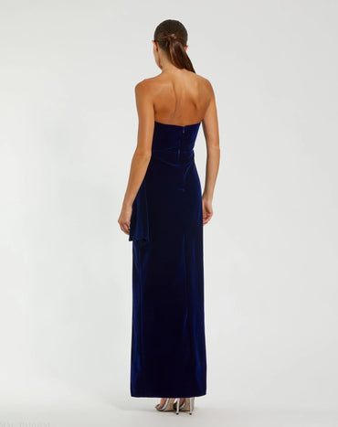 Sheath Velvet  Evening Gown Floor Length Off Shoulder Sleevesless With Back Zipper