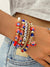 Women's Patriotic Beaded Bracelet Set Elastic Stretch Bangles United States 250th Anniversary