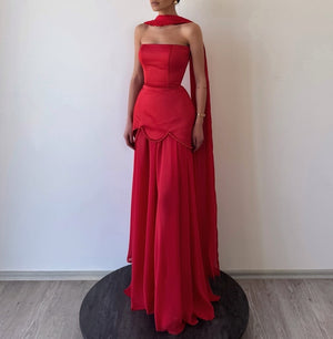 Sheath/Column Elegant Evening Dress Off Shoulder Sleeveless Floor Length Formal Wedding Dress with Pearls