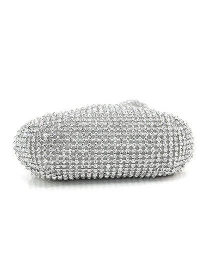 Silver Evening Rhinestone Clutch bag  for Wedding & Party