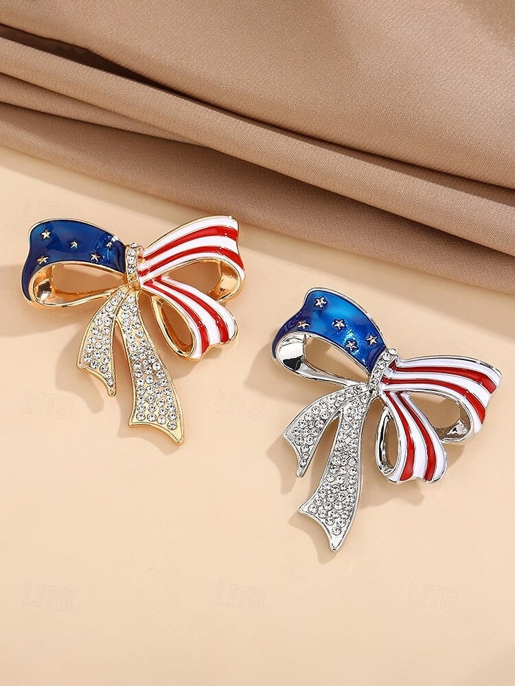 Women's USA Independence Day Alloy Pins Set – Multi-Style Patriotic Pins