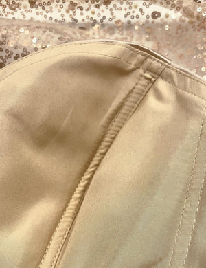 Mermaid Sequin Evening Gown Prom Dress Ruched Satin Dress Long Sleeves Masquerade Floor Length Illusion Neck with Pearls Overskirt Dress