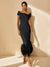 Mermaid Cocktail Party Dress Off The Shoulder Short Sleeves Ankle Length Feather Dress Formal Black Tie