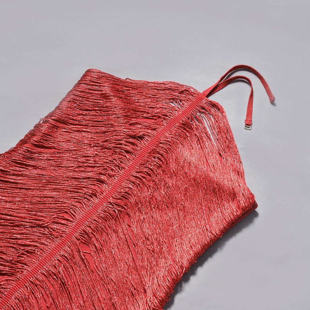 Sheath Cocktail Dress Tassels Party Dress Sleeveless Ankle Length Halter Neck With Ruffles