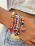 Women's Patriotic Beaded Bracelet Set Elastic Stretch Bangles United States 250th Anniversary