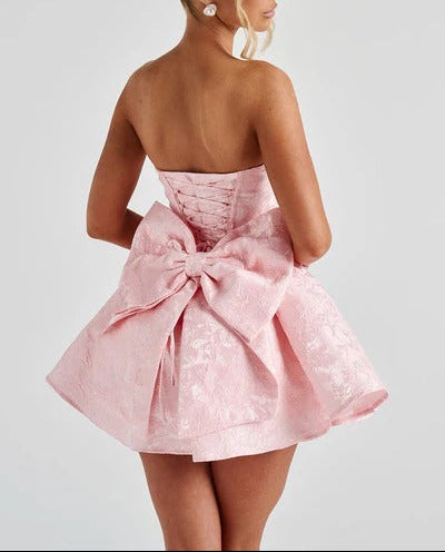 A Line/Princess Christmas Party Dresses Homecoming Short/Mini Off Shoulder Sleeveless With Detachable Bow Cocktail