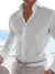 Men's Casual Cotton Linen Long Sleeves Solid Color Shirt